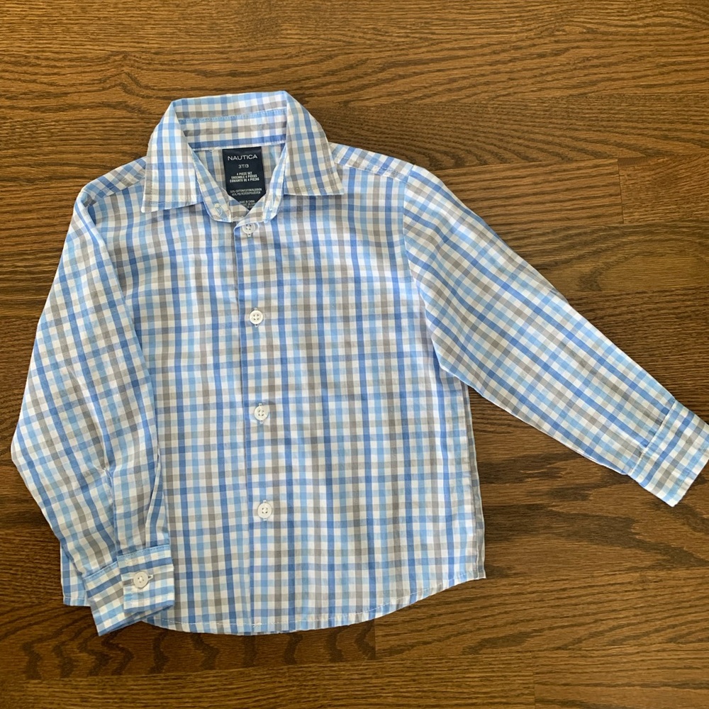 Blue, white gray shirt for boys